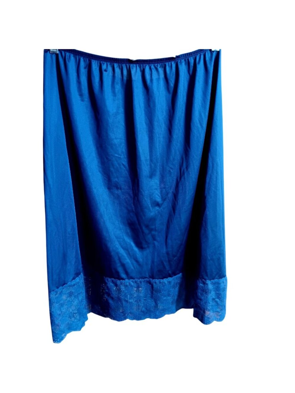 True Vintage Large Maxi Half Slip JC Penney Karessa Large Blue Nylon Lace Trim